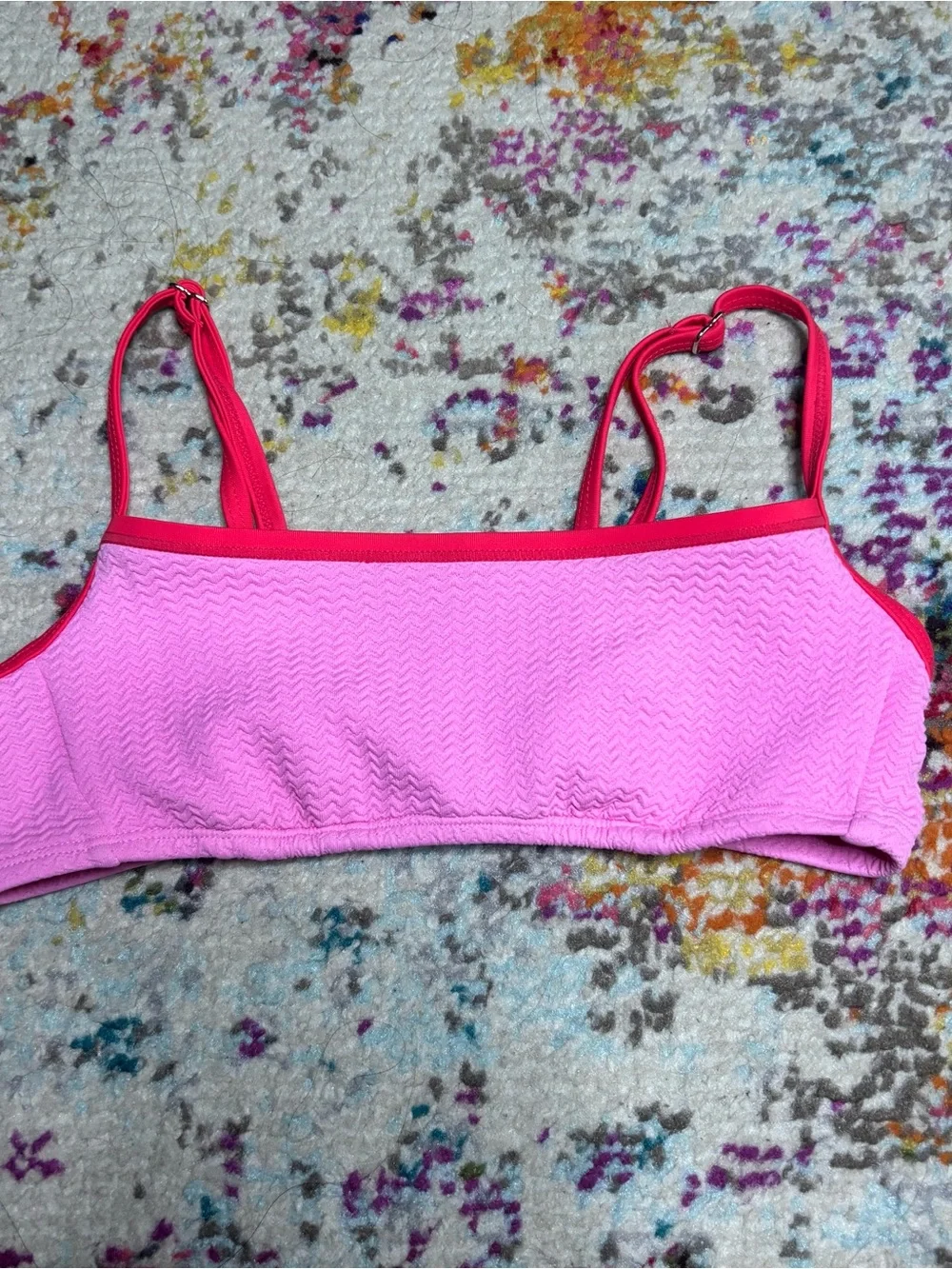 Women's Pink Wild Fable Two-Piece Bikini Set with Red Trim